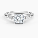 Floating Three Stone Pear Diamond Ring Platinum Princess Engagement Ring