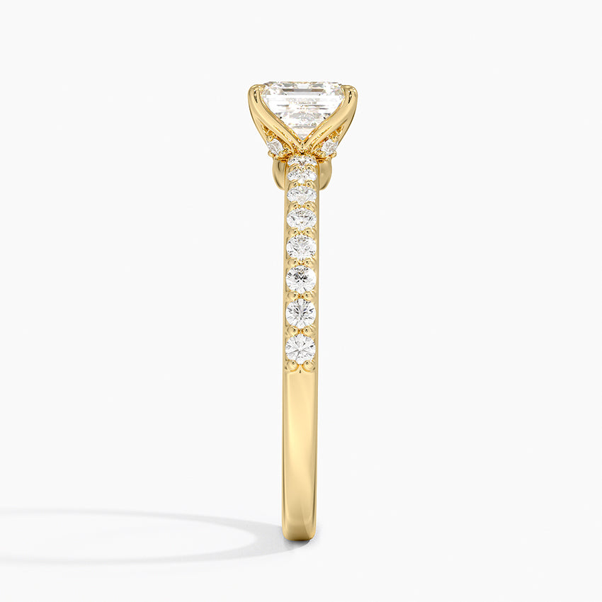 Luxe Elodie Diamond Ring (1/4 ct. tw.) Yellow Gold 18k Asscher Engagement Ring
