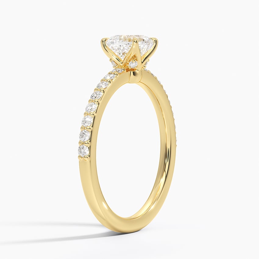 Luxe Elodie Diamond Ring (1/4 ct. tw.) Yellow Gold 18k Cushion Engagement Ring