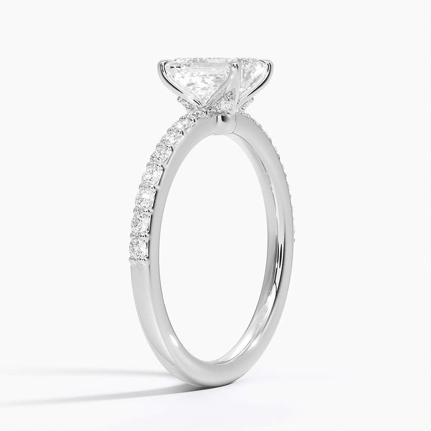 Luxe Elodie Diamond Ring (1/4 ct. tw.) Platinum Emerald Engagement Ring