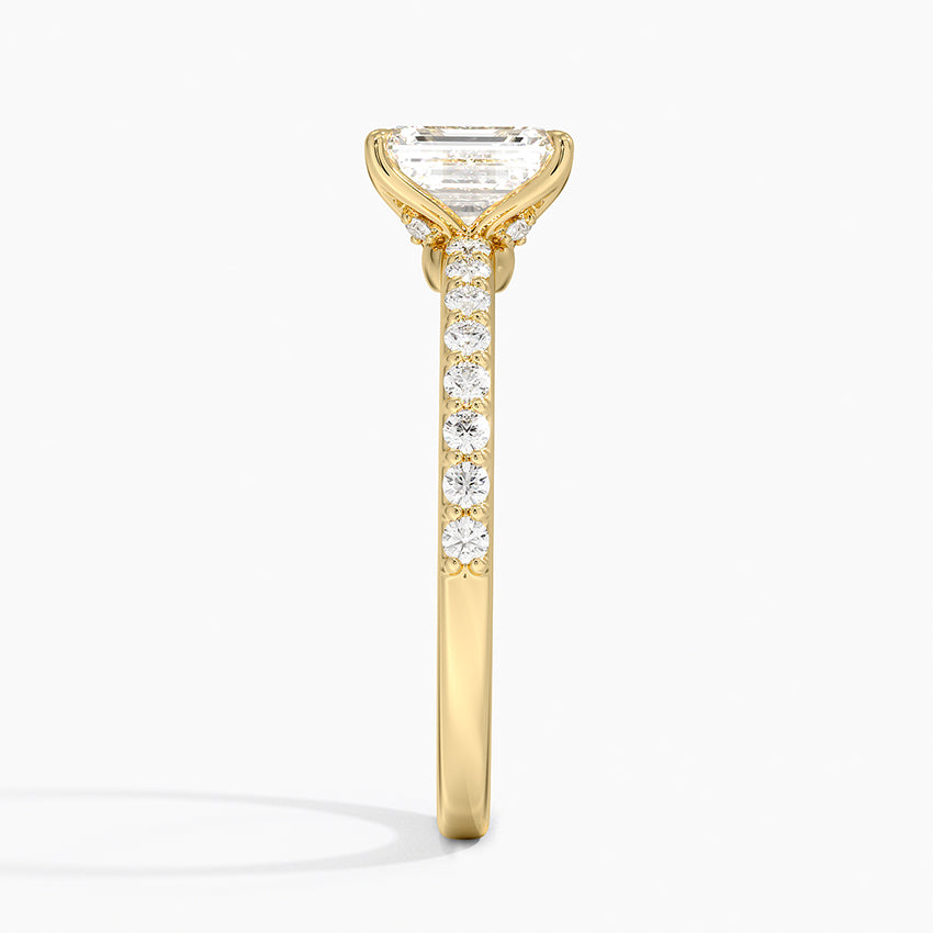 Luxe Elodie Diamond Ring (1/4 ct. tw.) Yellow Gold 18k Emerald Engagement Ring