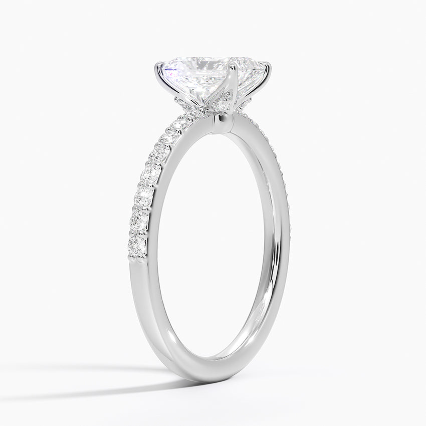 Luxe Elodie Diamond Ring (1/4 ct. tw.) Platinum Radiant Engagement Ring