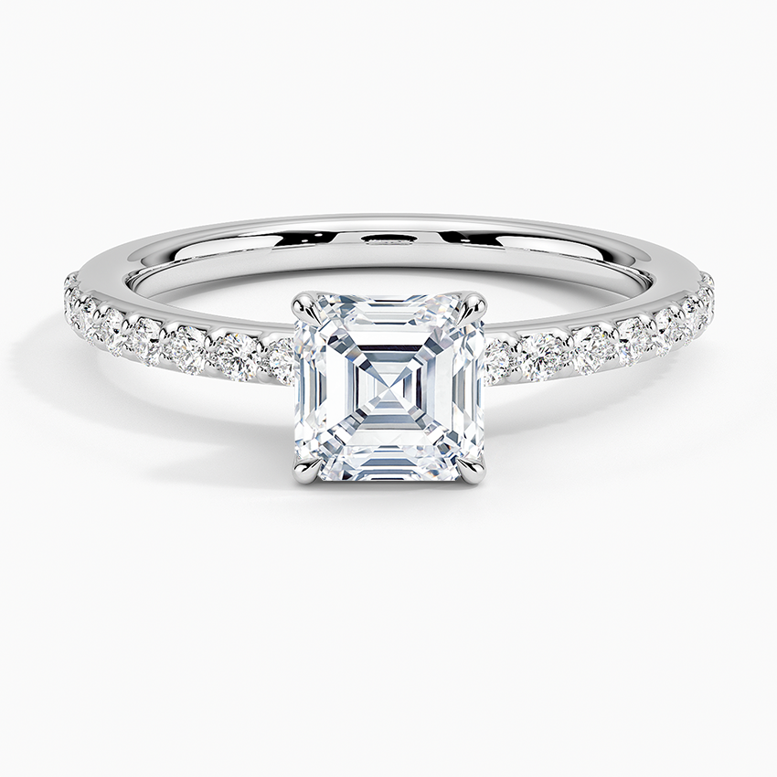 Luxe Elodie Diamond Ring (1/4 ct. tw.) Platinum Asscher Engagement Ring