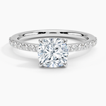 Luxe Elodie Diamond Ring (1/4 ct. tw.) Platinum Cushion Engagement Ring