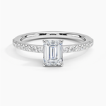 Luxe Elodie Diamond Ring (1/4 ct. tw.) Platinum Emerald Engagement Ring