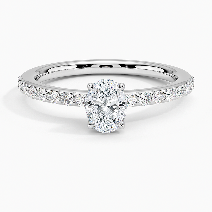 Luxe Elodie Diamond Ring (1/4 ct. tw.) Platinum Oval Engagement Ring
