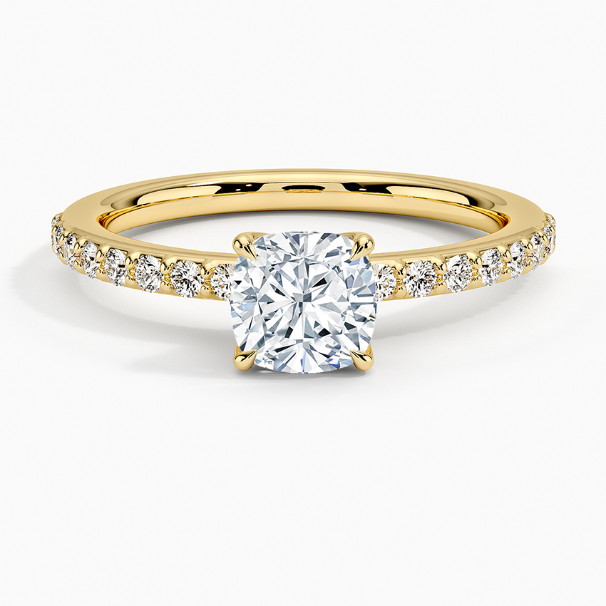 Luxe Elodie Diamond Ring (1/4 ct. tw.) Yellow Gold 18k Cushion Engagement Ring