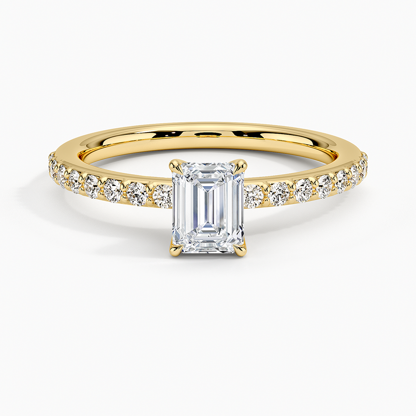 Luxe Elodie Diamond Ring (1/4 ct. tw.) Yellow Gold 18k Emerald Engagement Ring