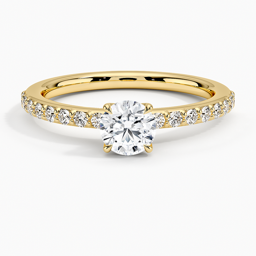 Luxe Elodie Diamond Ring (1/4 ct. tw.) Yellow Gold 18k Round Engagement Ring