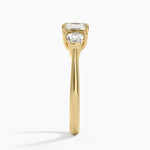 Shield Cut Three Stone Diamond Ring (1/2 ct. tw.) Yellow Gold 18k Asscher Engagement Ring