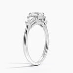 Shield Cut Three Stone Diamond Ring (1/2 ct. tw.) Platinum Cushion Engagement Ring