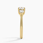 Shield Cut Three Stone Diamond Ring (1/2 ct. tw.) Yellow Gold 18k Cushion Engagement Ring