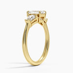 Shield Cut Three Stone Diamond Ring (1/2 ct. tw.) Yellow Gold 18k Emerald Engagement Ring
