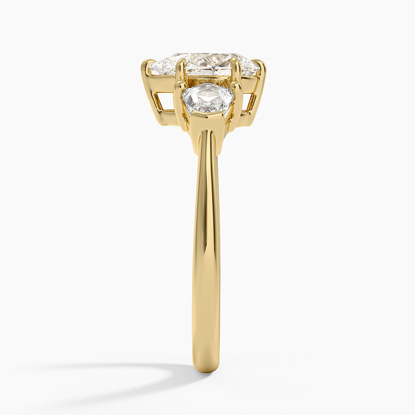 Shield Cut Three Stone Diamond Ring (1/2 ct. tw.) Yellow Gold 18k Pear Engagement Ring