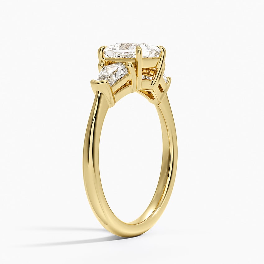 Shield Cut Three Stone Diamond Ring (1/2 ct. tw.) Yellow Gold 18k Princess Engagement Ring