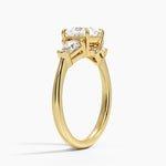 Shield Cut Three Stone Diamond Ring (1/2 ct. tw.) Yellow Gold 18k Princess Engagement Ring