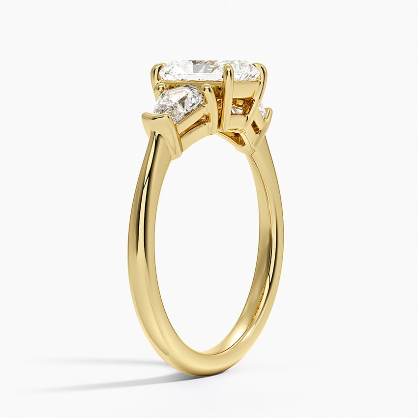 Shield Cut Three Stone Diamond Ring (1/2 ct. tw.) Yellow Gold 18k Radiant Engagement Ring