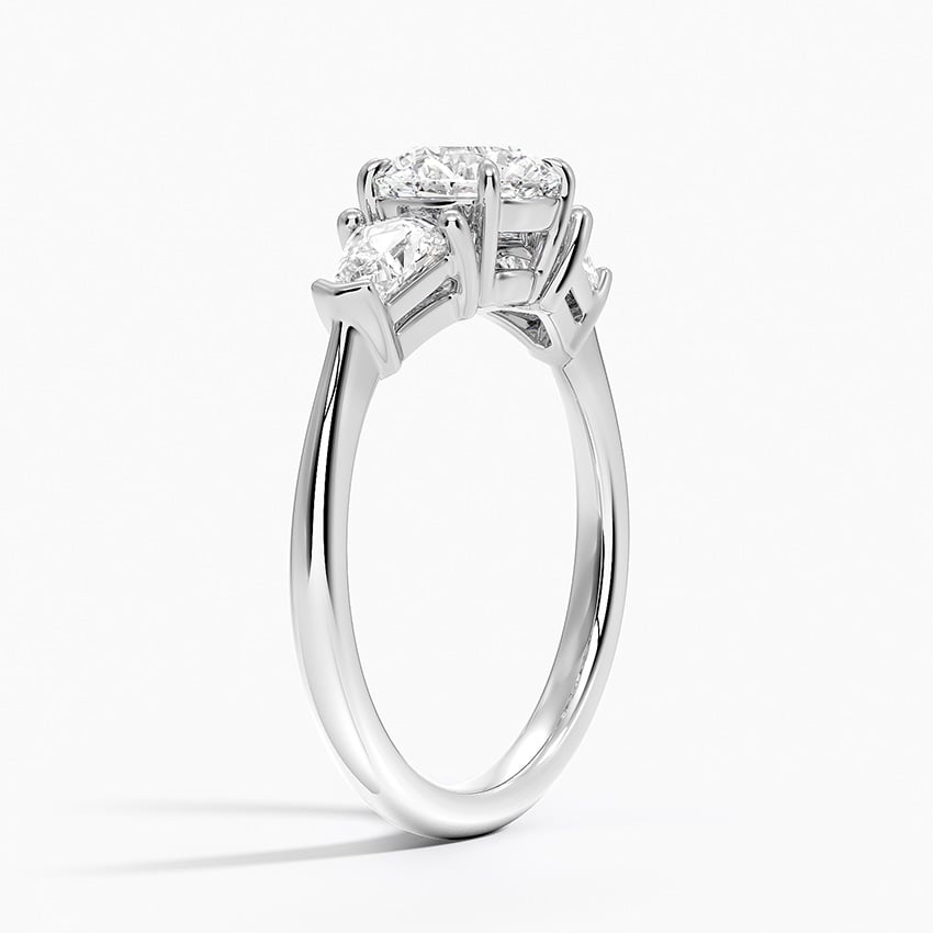 Shield Cut Three Stone Diamond Ring (1/2 ct. tw.) Platinum Round Engagement Ring
