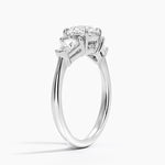 Shield Cut Three Stone Diamond Ring (1/2 ct. tw.) Platinum Round Engagement Ring