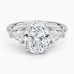 Shield Cut Three Stone Diamond Ring (1/2 ct. tw.) Platinum Oval Engagement Ring