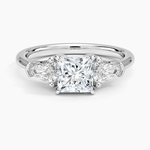 Shield Cut Three Stone Diamond Ring (1/2 ct. tw.) Platinum Princess Engagement Ring
