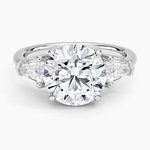 Shield Cut Three Stone Diamond Ring (1/2 ct. tw.) Platinum Round Engagement Ring