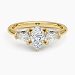 Shield Cut Three Stone Diamond Ring (1/2 ct. tw.) Yellow Gold 18k Marquise Engagement Ring