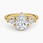 Shield Cut Three Stone Diamond Ring (1/2 ct. tw.) Yellow Gold 18k Pear Engagement Ring
