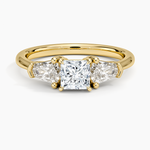 Shield Cut Three Stone Diamond Ring (1/2 ct. tw.) Yellow Gold 18k Princess Engagement Ring