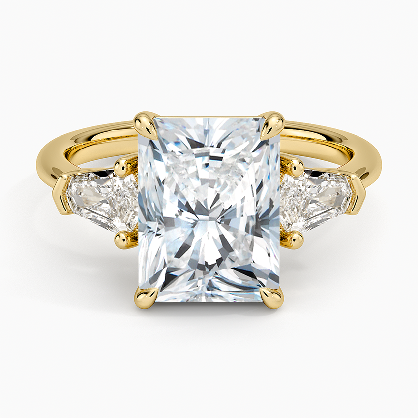 Shield Cut Three Stone Diamond Ring (1/2 ct. tw.) Yellow Gold 18k Radiant Engagement Ring