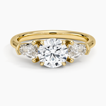 Shield Cut Three Stone Diamond Ring (1/2 ct. tw.) Yellow Gold 18k Round Engagement Ring