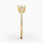 Lyra Three Stone Diamond Ring (1/4 ct. tw.) Yellow Gold 18k Asscher Engagement Ring