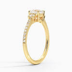 Lyra Three Stone Diamond Ring (1/4 ct. tw.) Yellow Gold 18k Cushion Engagement Ring