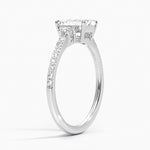 Lyra Three Stone Diamond Ring (1/4 ct. tw.) Platinum Emerald Engagement Ring