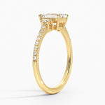 Lyra Three Stone Diamond Ring (1/4 ct. tw.) Yellow Gold 18k Emerald Engagement Ring