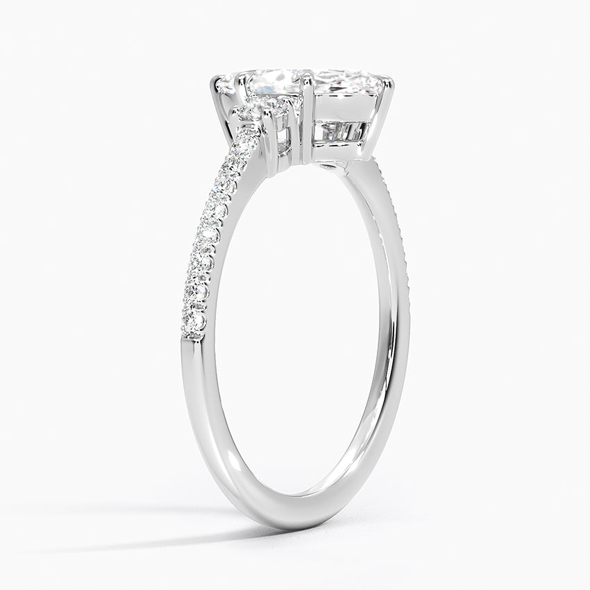 Lyra Three Stone Diamond Ring (1/4 ct. tw.) Platinum Marquise Engagement Ring