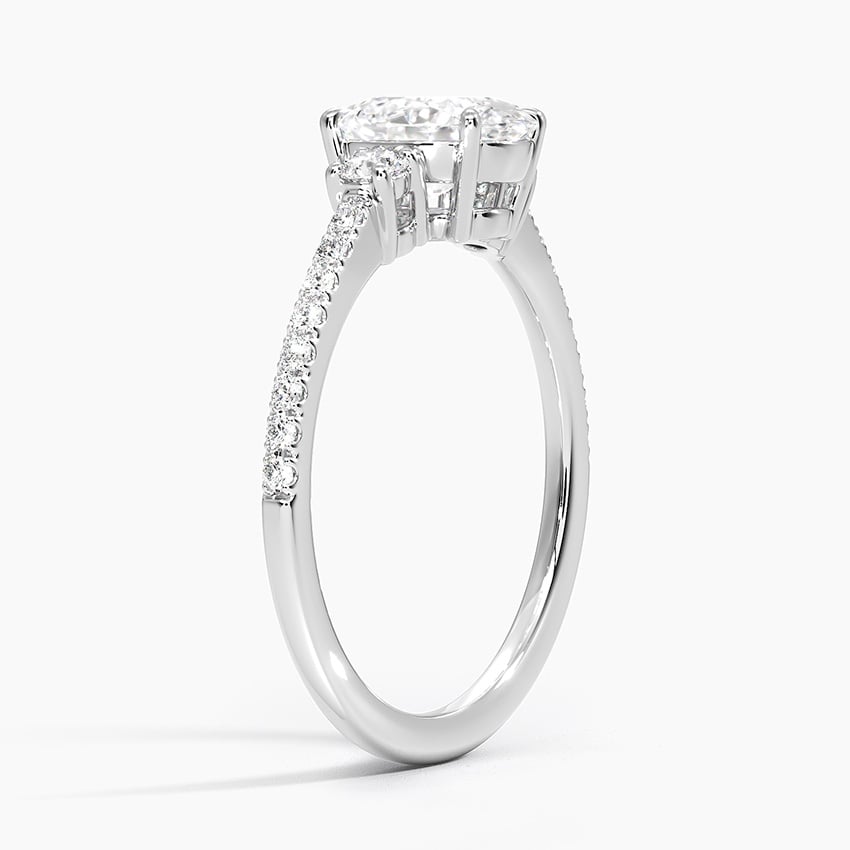 Lyra Three Stone Diamond Ring (1/4 ct. tw.) Platinum Oval Engagement Ring