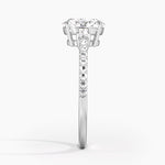 Lyra Three Stone Diamond Ring (1/4 ct. tw.) Platinum Oval Engagement Ring