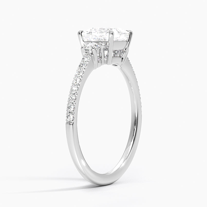Lyra Three Stone Diamond Ring (1/4 ct. tw.) Platinum Princess Engagement Ring