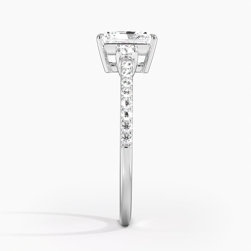 Lyra Three Stone Diamond Ring (1/4 ct. tw.) Platinum Radiant Engagement Ring