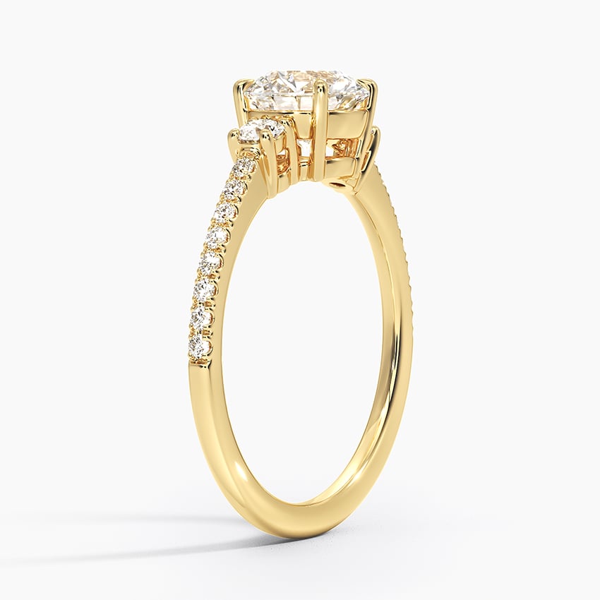 Lyra Three Stone Diamond Ring (1/4 ct. tw.) Yellow Gold 18k Round Engagement Ring