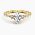 Lyra Three Stone Diamond Ring (1/4 ct. tw.) Yellow Gold 18k Marquise Engagement Ring