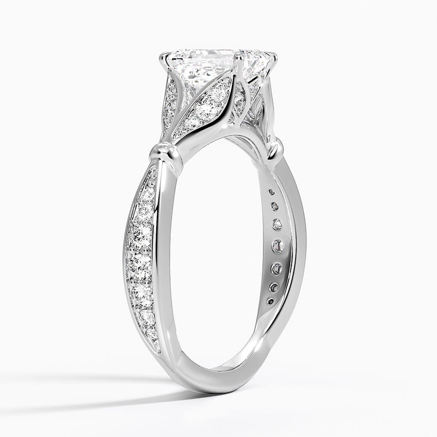 Zinnia Diamond Ring (1/3 ct. tw.) Platinum Emerald Engagement Ring