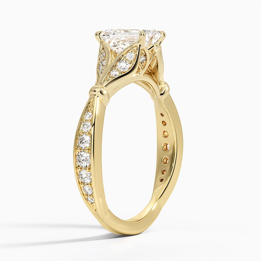 Zinnia Diamond Ring (1/3 ct. tw.) Yellow Gold 18k Emerald Engagement Ring