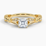 Zinnia Diamond Ring (1/3 ct. tw.) Yellow Gold 18k Asscher Engagement Ring