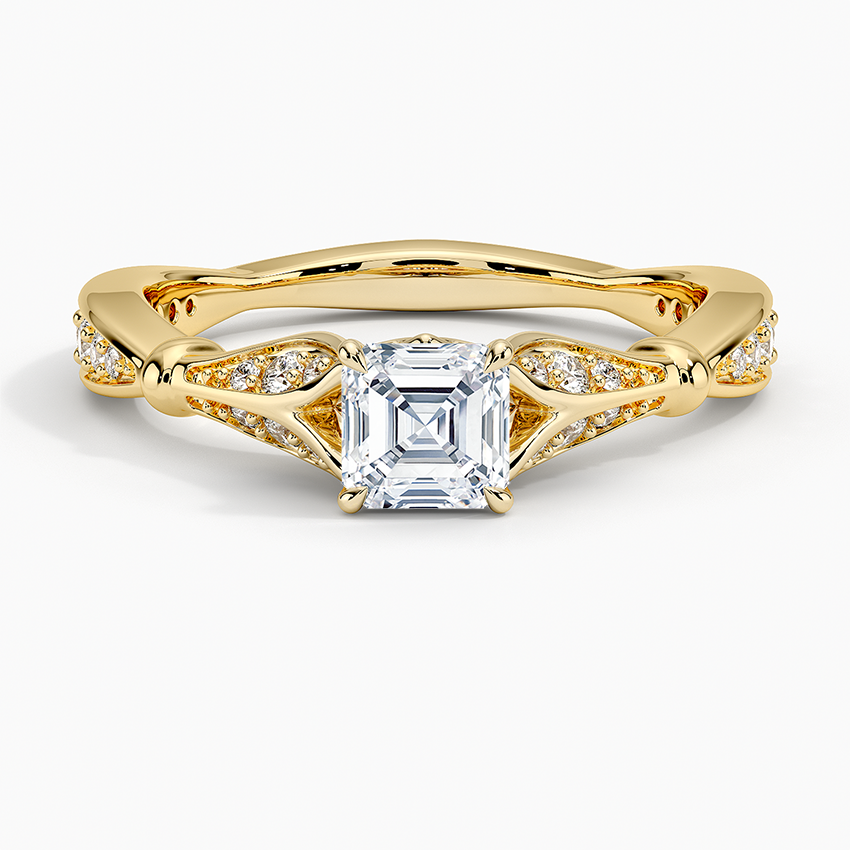 Zinnia Diamond Ring (1/3 ct. tw.) Yellow Gold 18k Asscher Engagement Ring