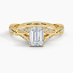 Zinnia Diamond Ring (1/3 ct. tw.) Yellow Gold 18k Emerald Engagement Ring