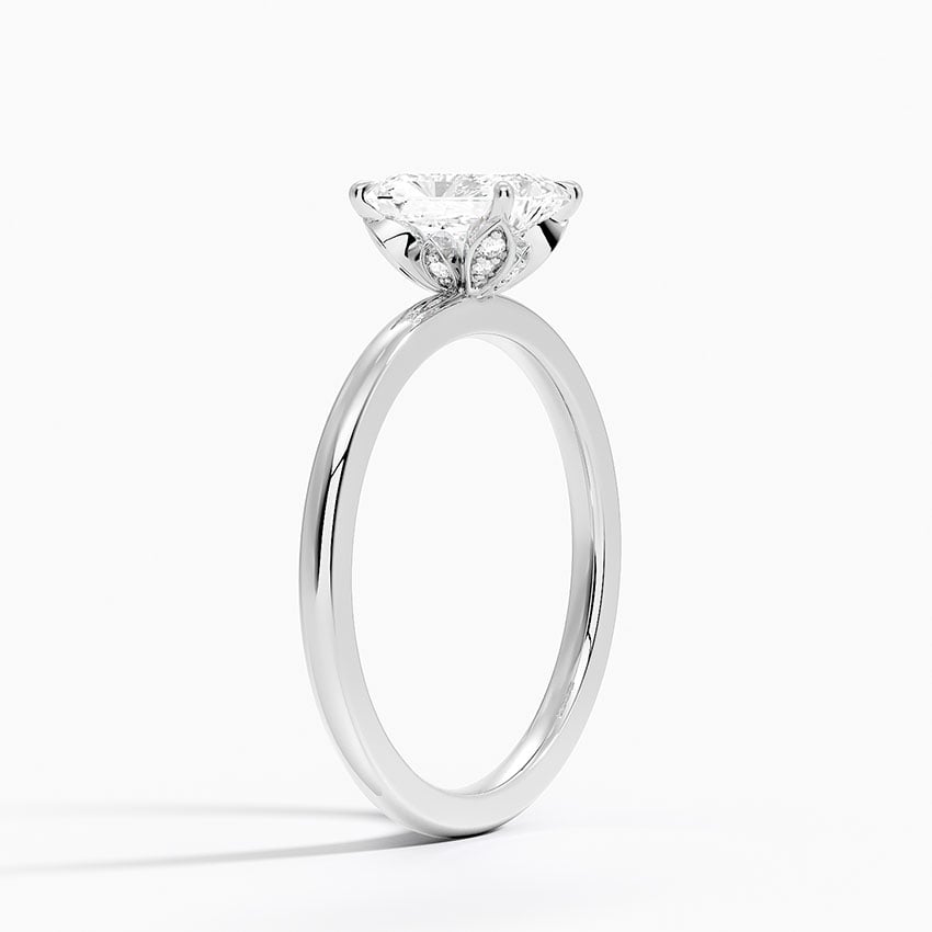 Petal 1.5mm Diamond Ring Platinum Radiant Engagement Ring