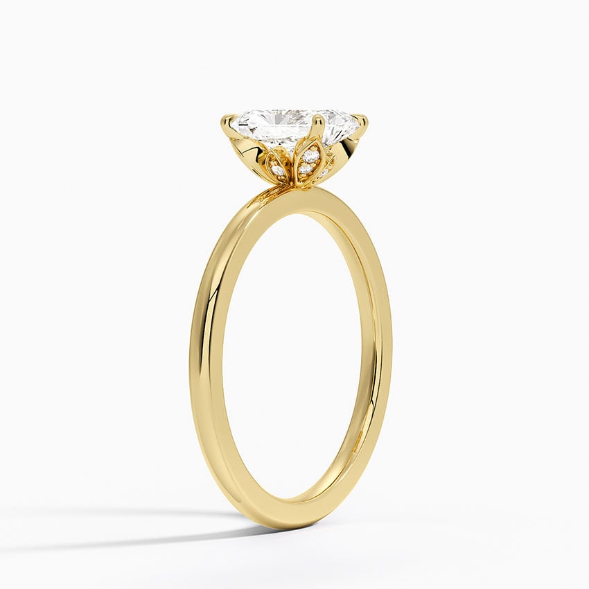 Petal 1.5mm Diamond Ring Yellow Gold 18k Radiant Engagement Ring