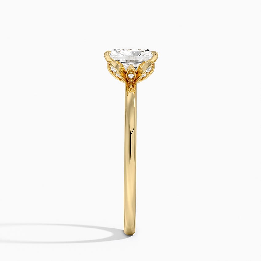 Petal 1.5mm Diamond Ring Yellow Gold 18k Radiant Engagement Ring